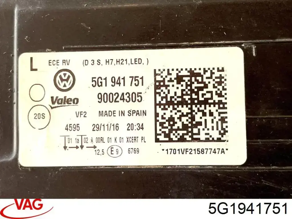 5G1941751 VAG Luz esquerda