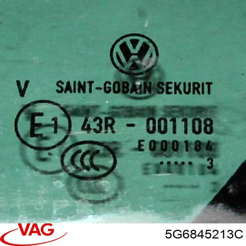 Vidro de janelo da porta traseira esquerda VAG 5G6845213C preço, a partir de 259,03 USD