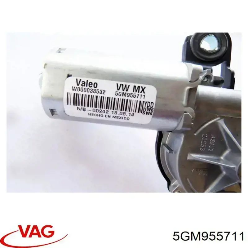 5GM955711 VAG Motor de limpador pára-brisas de vidro traseiro
