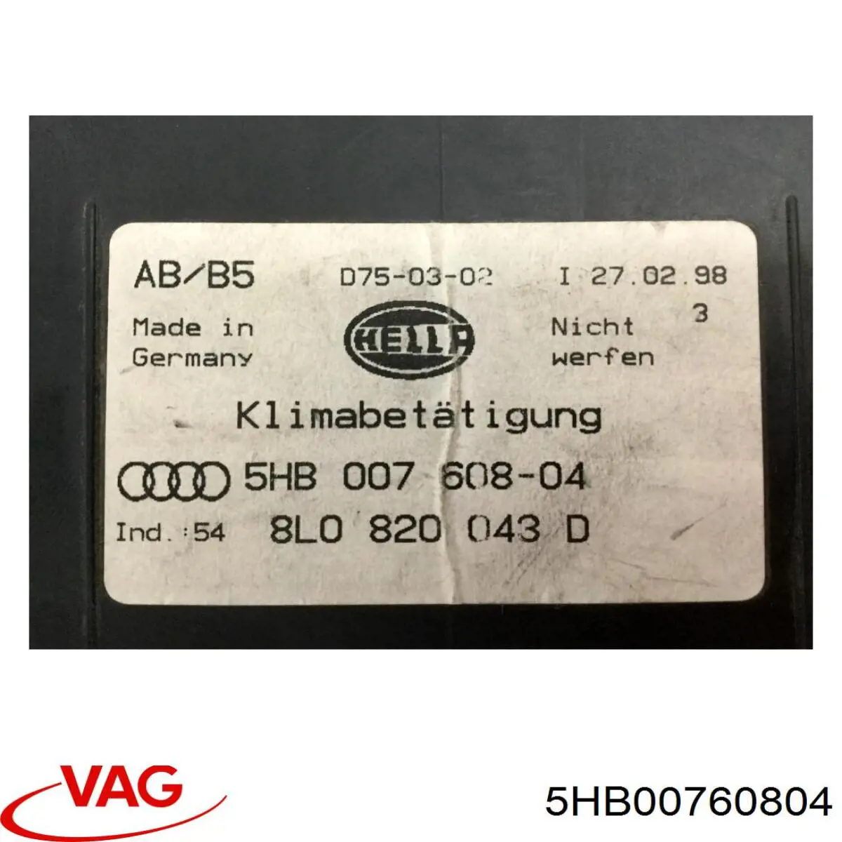 Compre 5HB00760804 VAG Unidade de controlo dos modos de aquecimento/condicionamento