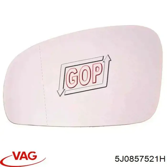 Elemento espelhado do espelho de retrovisão esquerdo VAG 5J0857521H preço, a partir de 9,05 USD