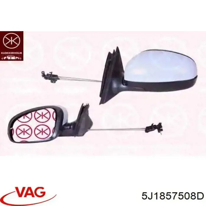 5J1857508D VAG Espelho de retrovisão direito