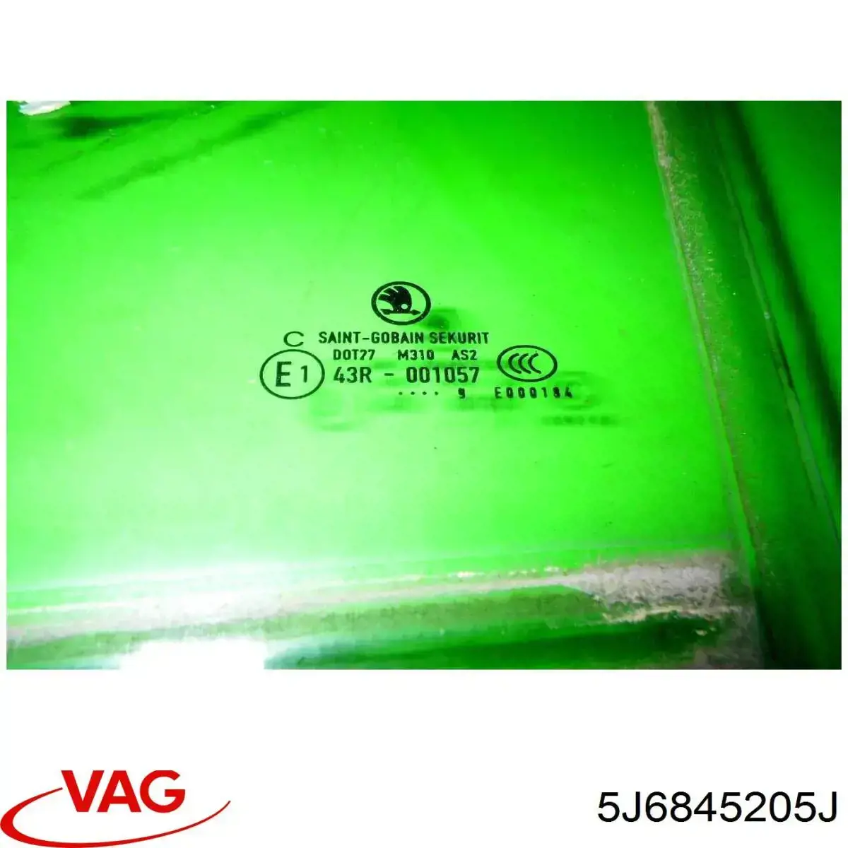 5J6845205J VAG Vidro da porta traseira esquerda