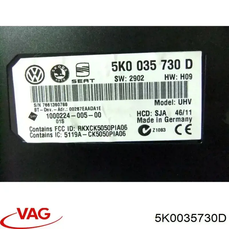 Unidade de controlo multimídia VAG 5K0035730D preço, a partir de 131,94 USD