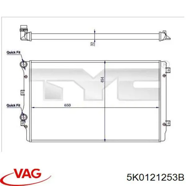 Compre 5K0121253B VAG Radiador de esfriamento de motor