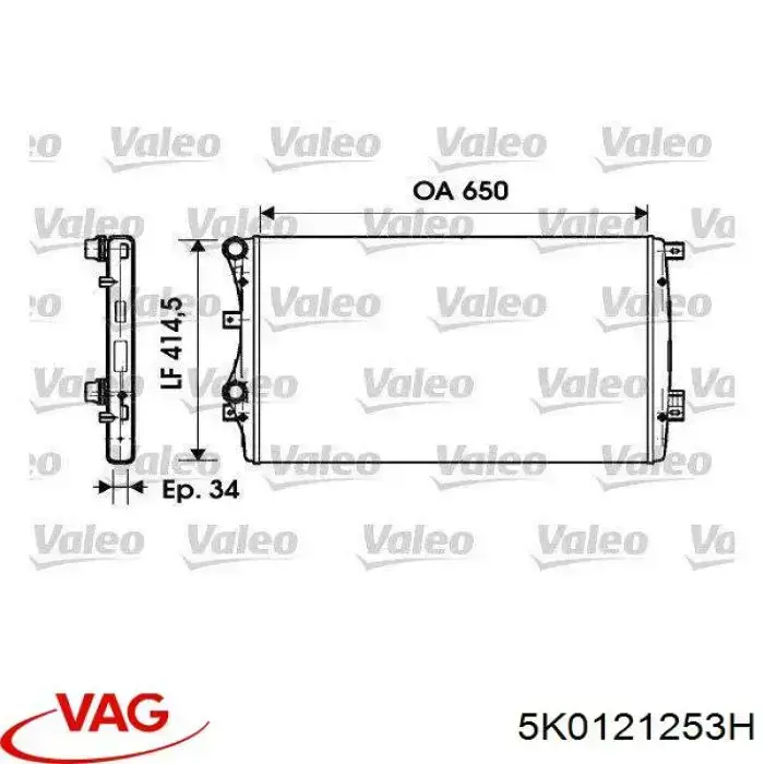 Radiador de esfriamento de motor VAG 5K0121253H preço, a partir de 70,32 USD
