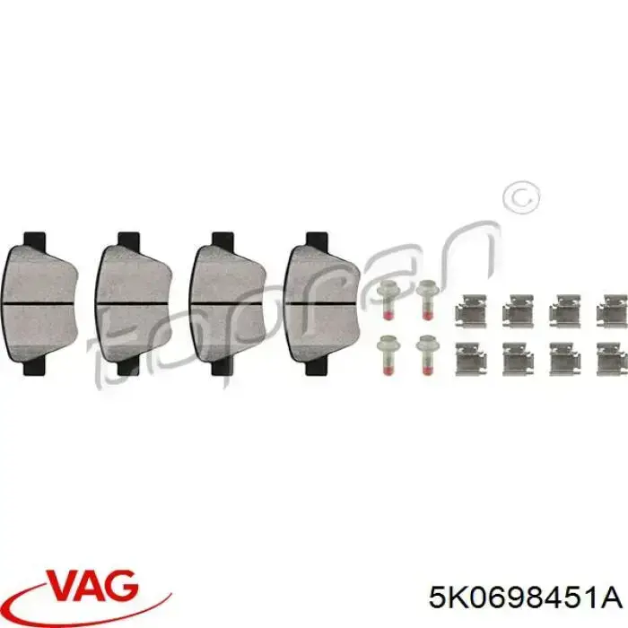 Compre 5K0698451A VAG Sapatas do freio traseiras de disco