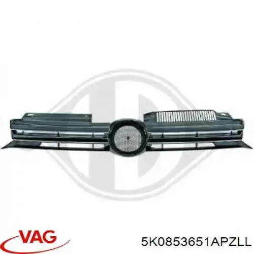 Grelha do radiador VAG 5K0853651APZLL preço, a partir de 85,08 USD