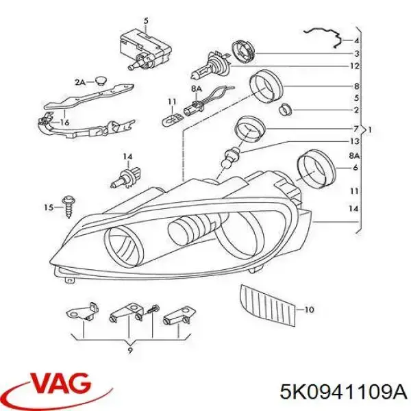 Base (casquilho) de lâmpada da luz VAG 5K0941109A preço, a partir de 7,56 USD