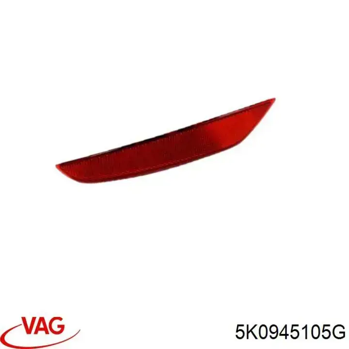 5K0945105G VAG Retrorrefletor (refletor) do pára-choque traseiro esquerdo