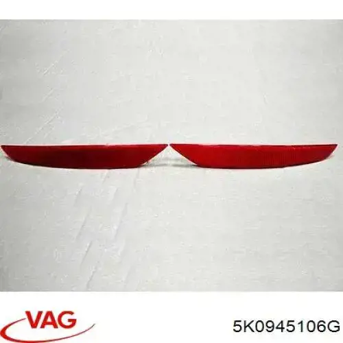 5K0945106G VAG Retrorrefletor (refletor) do pára-choque dianteiro direito