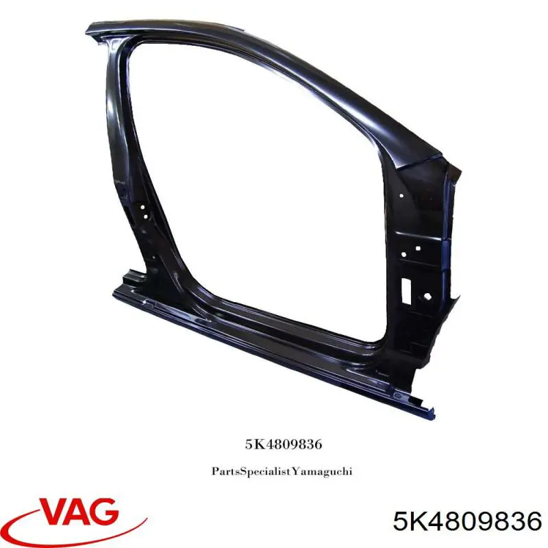 5K4809836 VAG Vão da porta direita dianteira