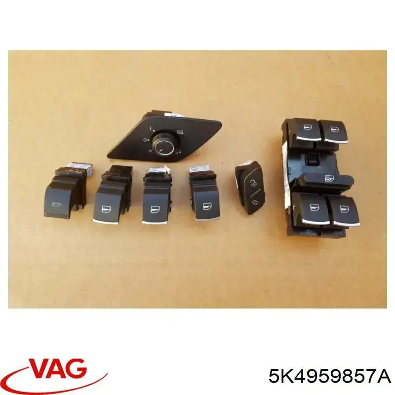 5K4959857A VAG Unidade de botões dianteira esquerda de controlo de elevador de vidro
