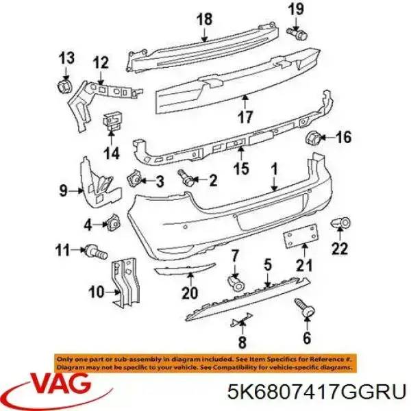 Pára-choque traseiro Prasco VG0391051 preço, a partir de 200,74 USD