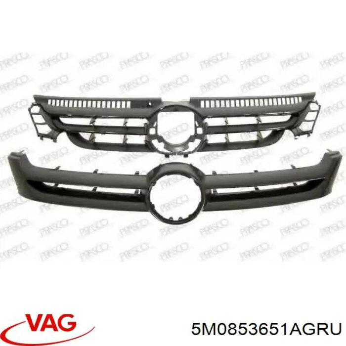 Grelha do radiador VAG 5M0853651AGRU preço, a partir de 62,71 USD