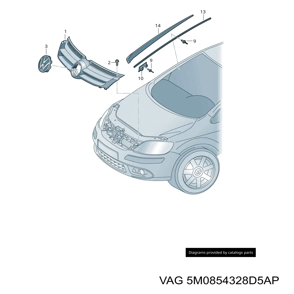 Moldura direita de pára-brisas VAG 5M0854328D5AP preço, a partir de 72,44 USD
