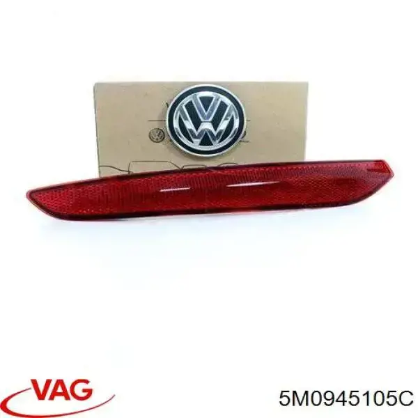 5M0945105C VAG Retrorrefletor (refletor) do pára-choque traseiro esquerdo