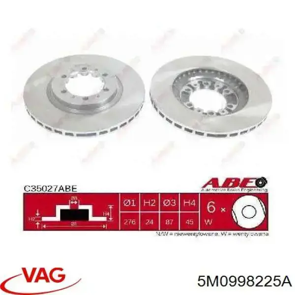 5M0998225A VAG Consola (adaptador) de fixação da luz dianteira esquerda