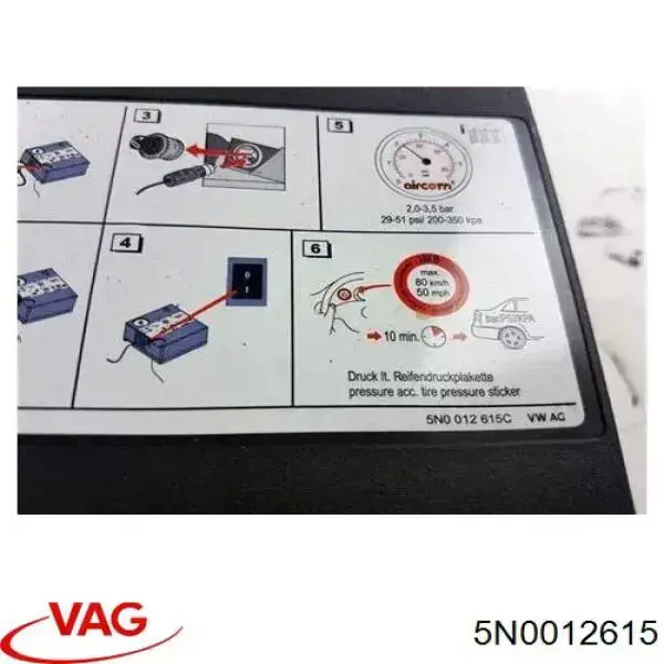Compre 5N0012615 VAG Compressor para o bombeio de pneus