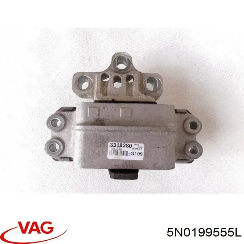 5N0199555L VAG Coxim (suporte) esquerdo de motor