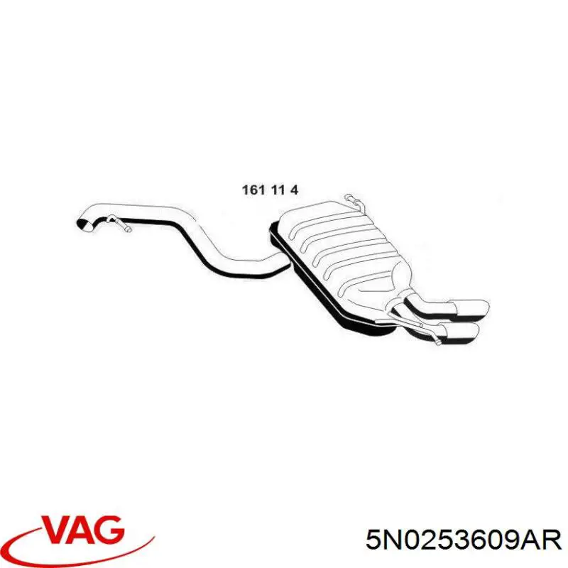 Silenciador, parte traseira VAG 5N0253609AR preço, a partir de 309,15 USD