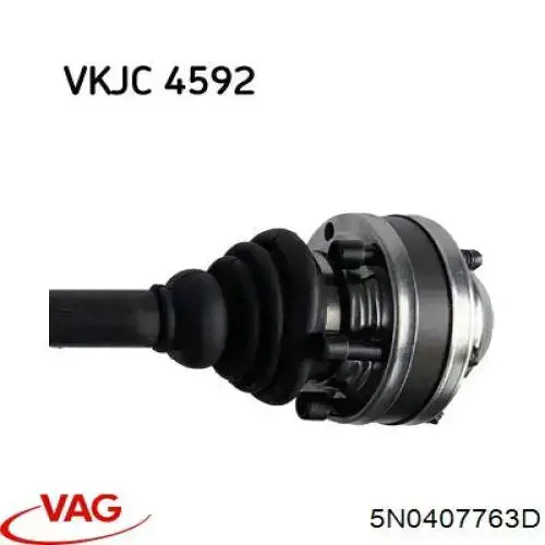 Semieixo (acionador) dianteiro esquerdo VAG 5N0407763D preço, a partir de 93,64 USD