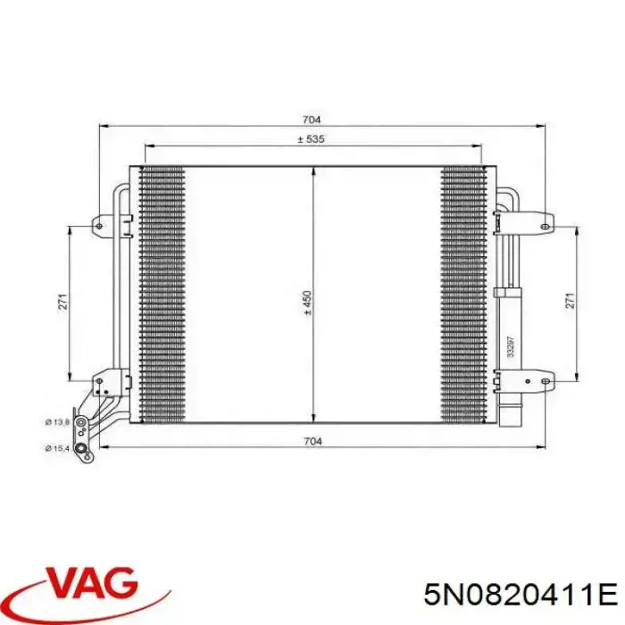 5N0820411E VAG Radiador de aparelho de ar condicionado