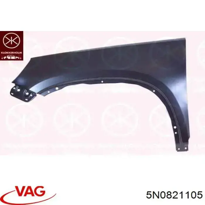 Pára-lama dianteiro esquerdo VAG 5N0821105 preço, a partir de 104,20 USD