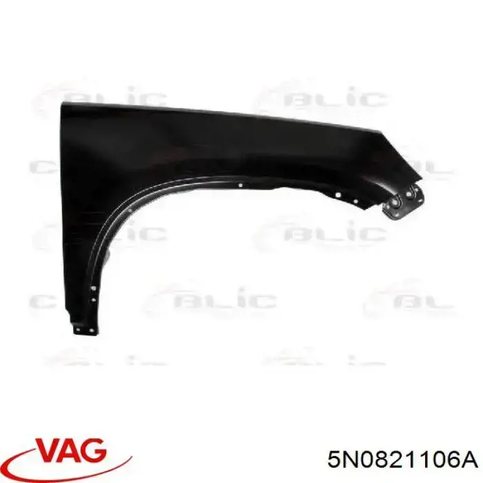 Pára-lama dianteiro direito VAG 5N0821106A preço, a partir de 97,90 USD