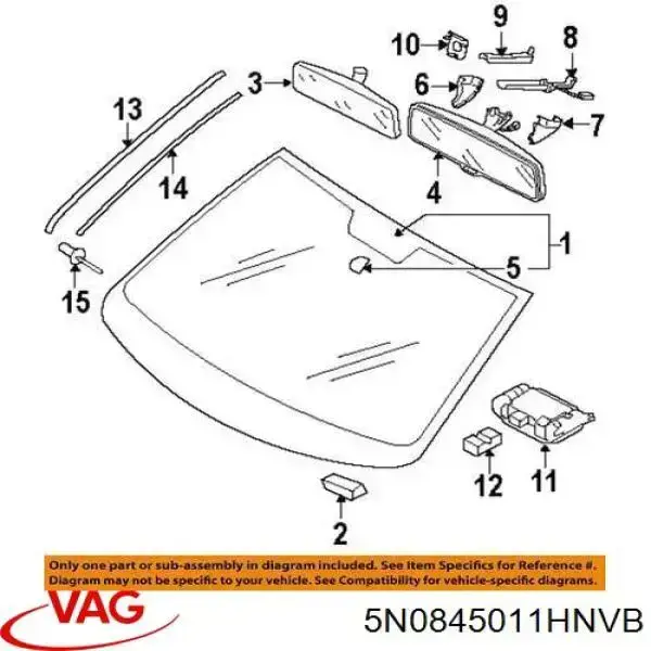5N0845011HNVB VAG Pára-brisas