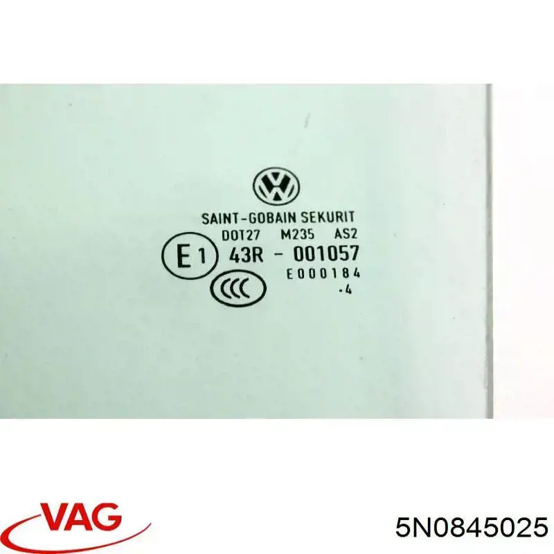5N0845025 VAG Vidro da porta traseira esquerda