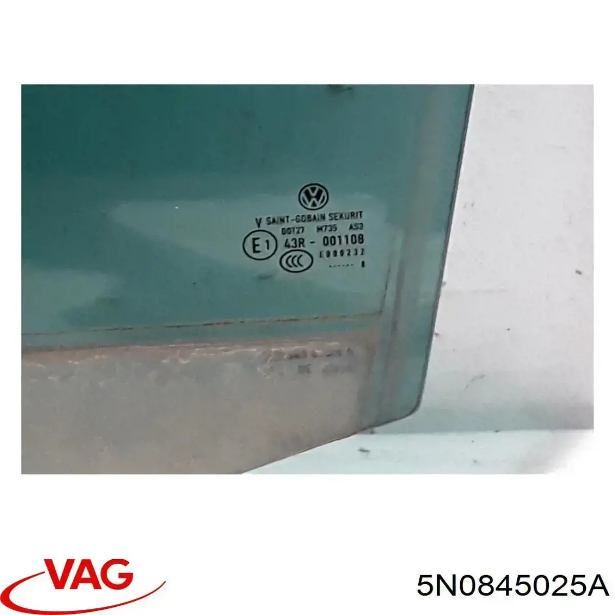 5N0845025A VAG Vidro da porta traseira esquerda