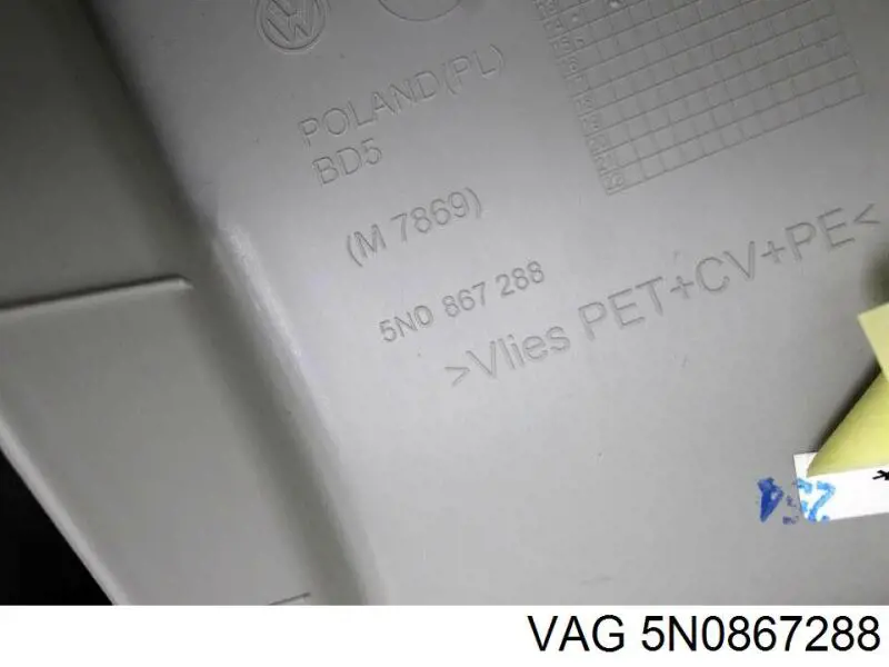 5N0867288 VAG Revestimento interno traseiro direito de suporte de carroçaria