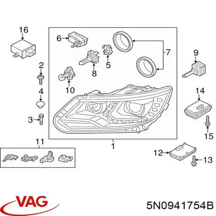 5N0941754B VAG Luz direita