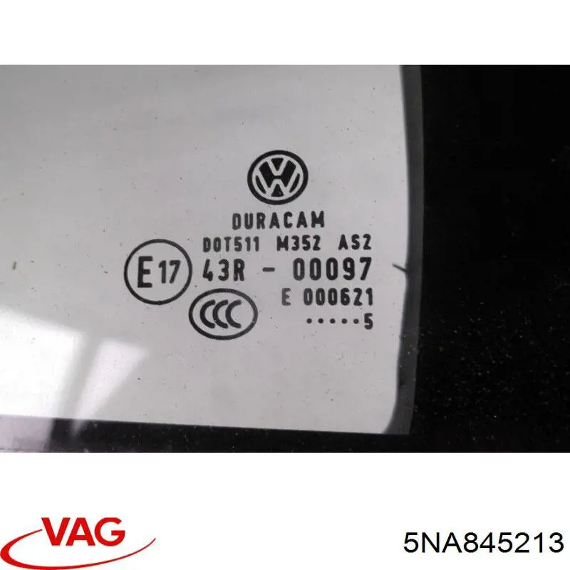 5NA845213 VAG Vidro de janelo da porta traseira esquerda