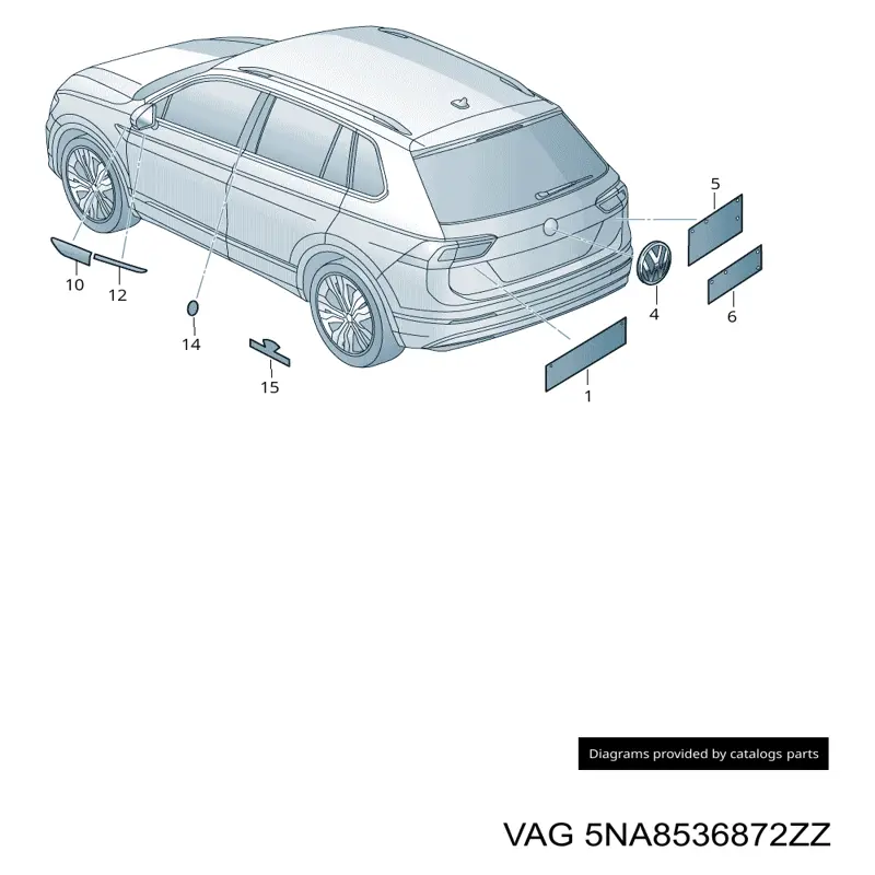 Emblema de tampa de porta-malas (emblema de firma) VAG 5N0853687 preço, a partir de 75,59 USD