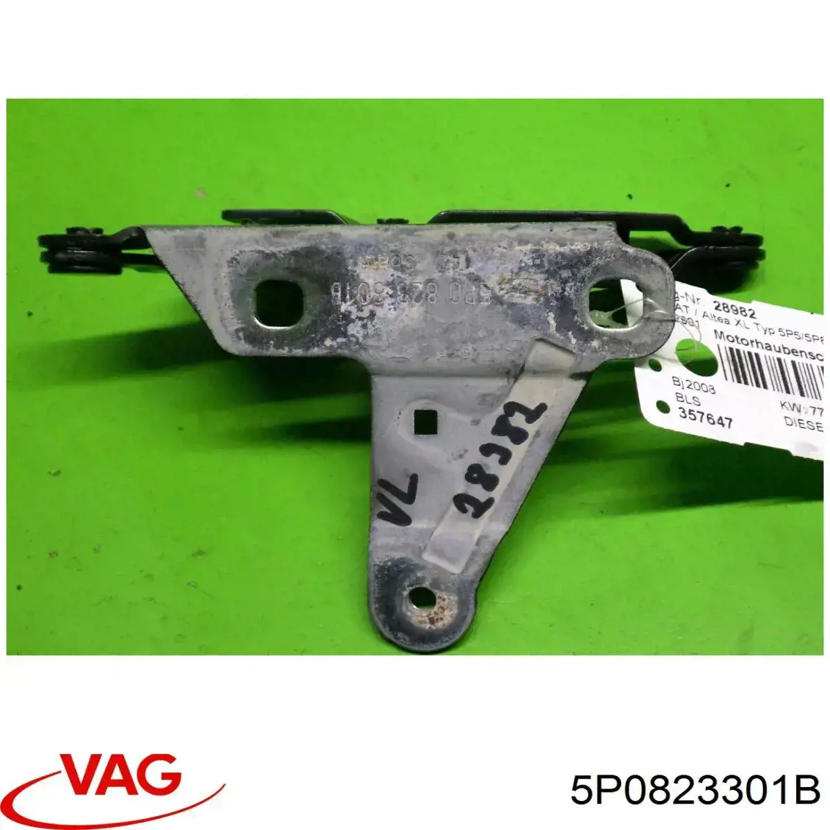 Gozno da capota esquerdo VAG 5P0823301B preço, a partir de 57,51 USD
