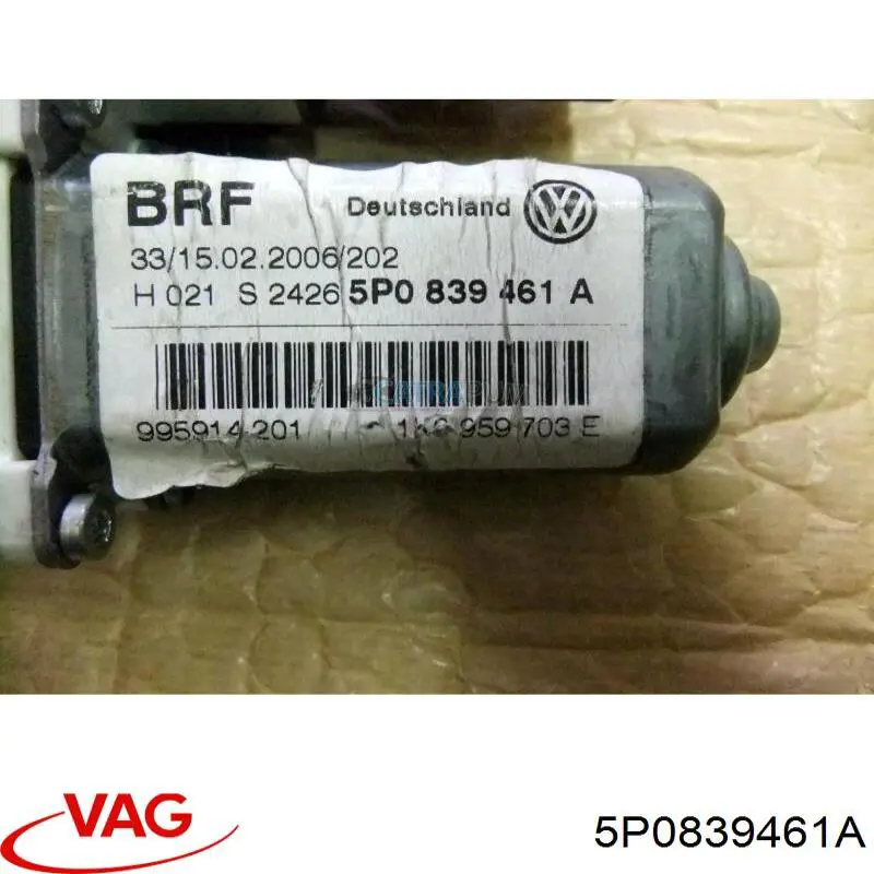 5P0839461A VAG Mecanismo de acionamento de vidro da porta traseira esquerda