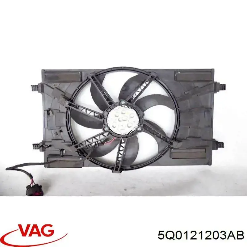 5Q0121203AB VAG Ventilador elétrico de esfriamento montado (motor + roda de aletas)
