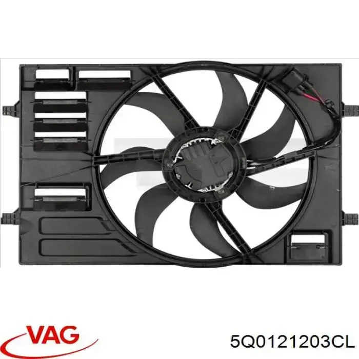 Difusor do radiador de esfriamento, montado com motor e roda de aletas VAG 5Q0121203CL preço, a partir de 182,17 USD