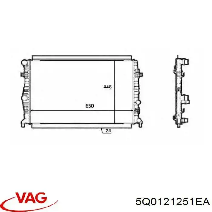 Compre 5Q0121251EA VAG Radiador de esfriamento de motor
