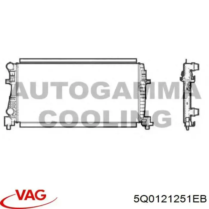 5Q0121251EB VAG Radiador de esfriamento de motor