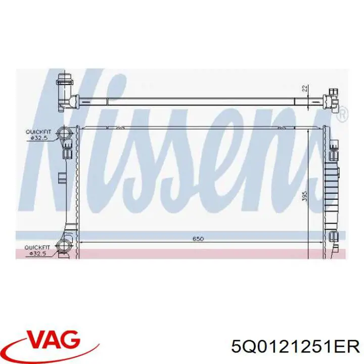 Radiador de esfriamento de motor VAG 5Q0121251ER preço, a partir de 134,79 USD