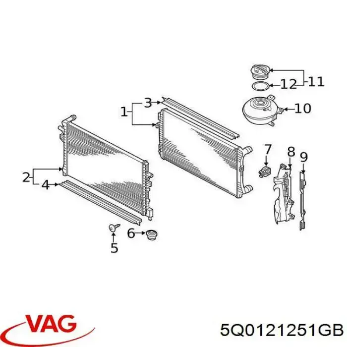 Compre 5Q0121251GB VAG Radiador de esfriamento de motor adicional