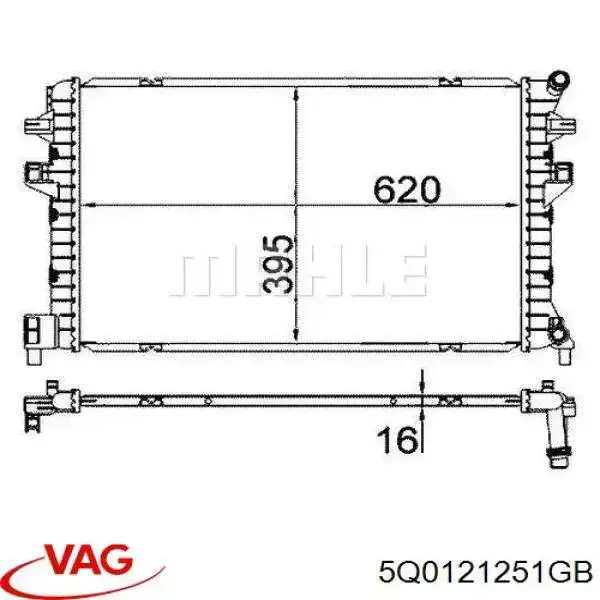 Radiador de esfriamento de motor adicional VAG 5Q0121251GB preço, a partir de 105,50 USD