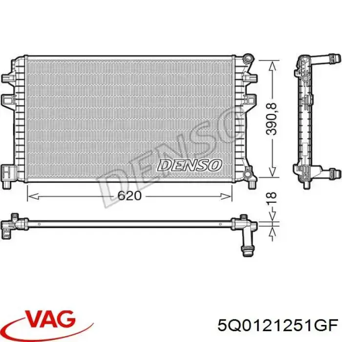 Compre 5Q0121251GF VAG Radiador de esfriamento de motor adicional