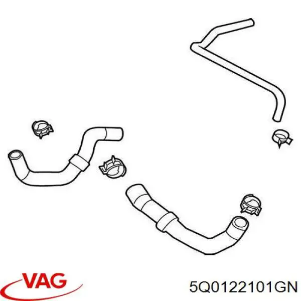 Mangueira (cano derivado) do radiador de esfriamento superior VAG 5Q0122101CF preço, a partir de 118,92 USD