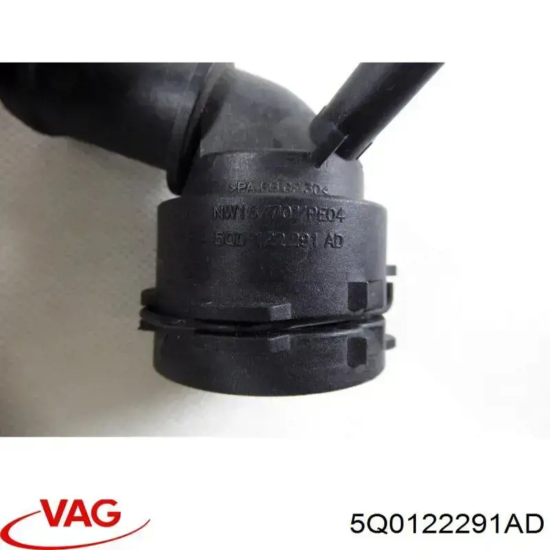 5Q0122291AD VAG Flange do sistema de esfriamento (união em T)