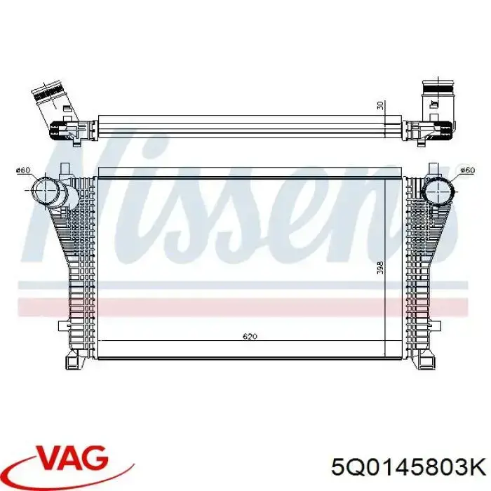 Radiador de intercooler VAG 5Q0145803K preço, a partir de 165,44 USD