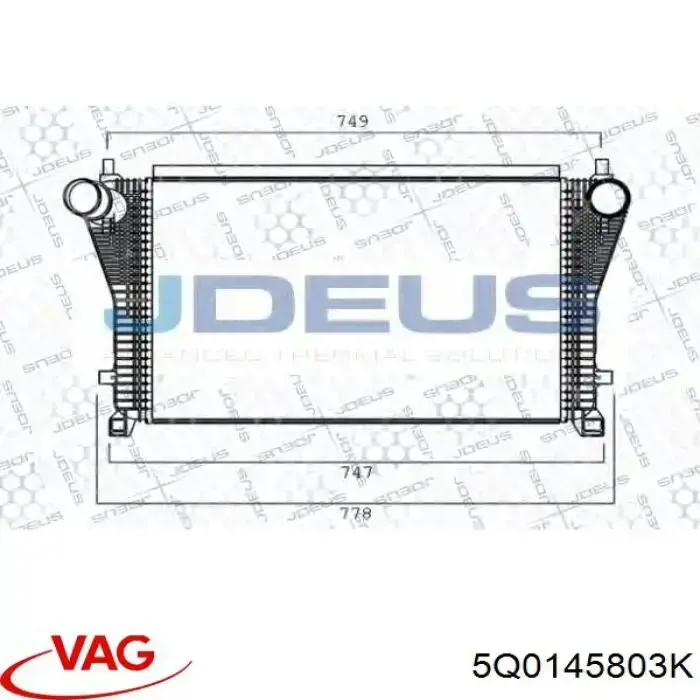 Compre 5Q0145803K VAG Radiador de intercooler